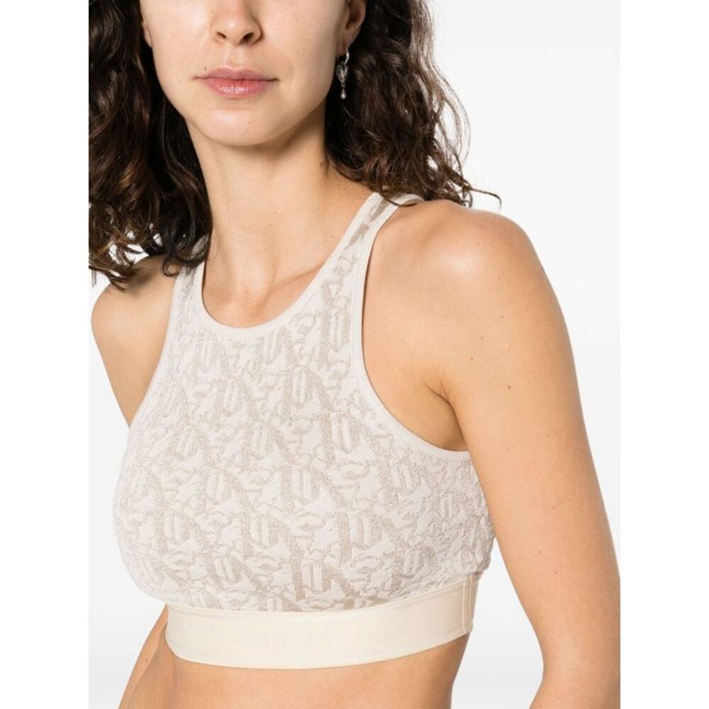 Palm Angels Women Lurex Knit Top With Monogram - Picture 2 of 5